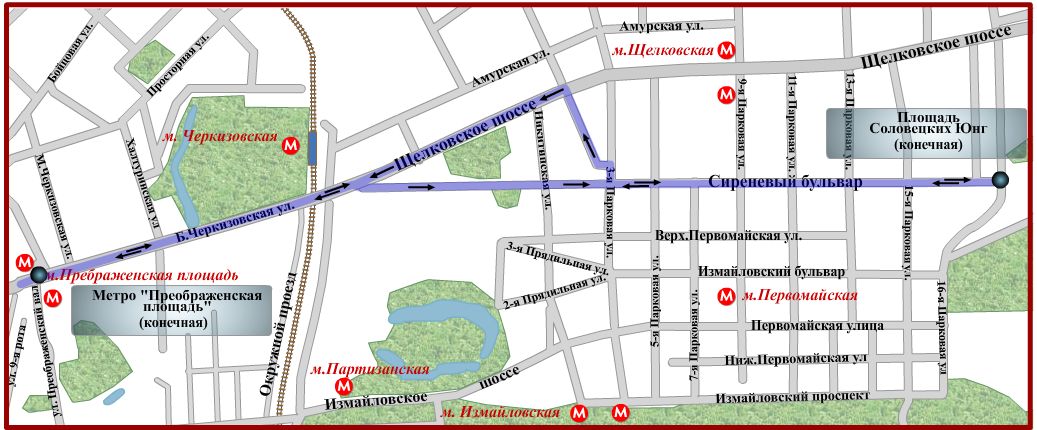 Выходы из метро преображенская площадь схема