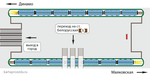 Схема проезда метро от станции Калужская до станции Белорусская в городе: Москва — Яндекс Метро